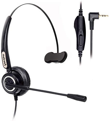 VoiceJoy Telephone Headset with Microphone Wired Phone Headset for Panasonic Cordless Phones with 2.5mm Jack Plus Many Other DECT Phones Polycom Grandstream Cisco Linksys SPA Zultys Gigaset-Mono