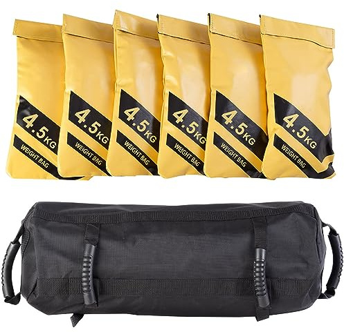 COSTWAY Sandbag, Power Bag inkl. Sandsack, Gewichtssack mit 6 Griffen, Core Bag aus Oxford, Trainingssandsack zum Gewichtheben, Training und Fitness