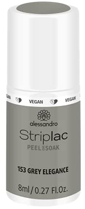 alessandro Striplac Peel or Soak -VEGAN- GREY ELEGANCE - LED-Nagellack in Grau - Für perfekte Nägel in 15 Minuten, 8 ml