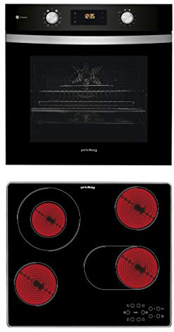 Privileg BAKO Turn&Go Steam 500 Einbau-Backofen mit Glaskeramik-Kochfeld / 71 L /Hydrolyse-Reinigungsfunktion/ Heißluftbackofen mit 11 Funktionen / 1-fach Teilauszug / Turn&Go / Click&Clean