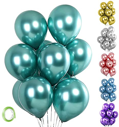 Palloncini Unisun Metallic, 20 pezzi, 30,5 cm di spessore, palloncino ad elio, colore verde metallizzato, per compleanno, baby shower, matrimonio, anniversario, festival, carnevale (verde)