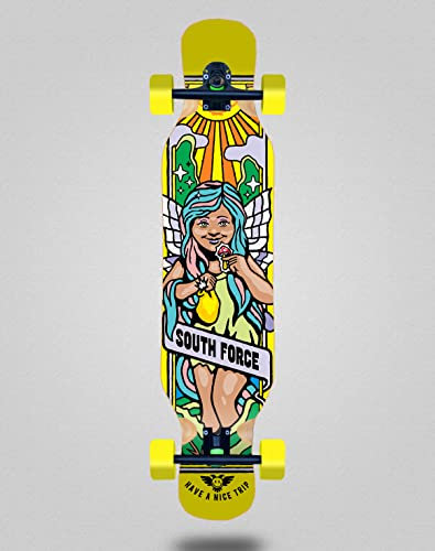 South Force Skate Skateboard Longboard Komplett 46 x 10 Fee Trip Gelb