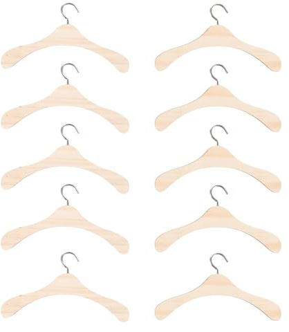 ibasenice Puppenzubehör Mini Holz Kleiderbügel 12 cm Puppenkleiderbügel Für Bjd Dolls Puppenhaus Zubehör Zur Organisation Von Puppenkleidung