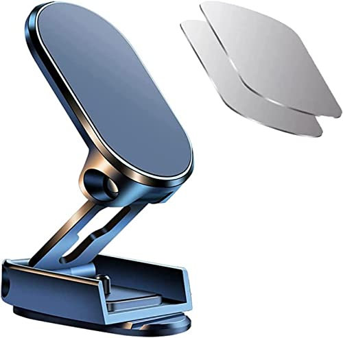 LIUKM Porta Telefono Auto Magnetico Doppio strato Pieghevole Porta Cellulare Magnetico con Base Pieghevole Regolabile 360° Universale Cars Magnet Compatibile con Samsung iPhone Tutti gli Smartphone