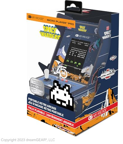 My Arcade Space Invaders Mini Arcade Machine - Micro Player Pro Table Top Arcade Machine, Portable Handheld Game, Retro Gaming Console, Mini Retro Games Machines for Kids & Adults