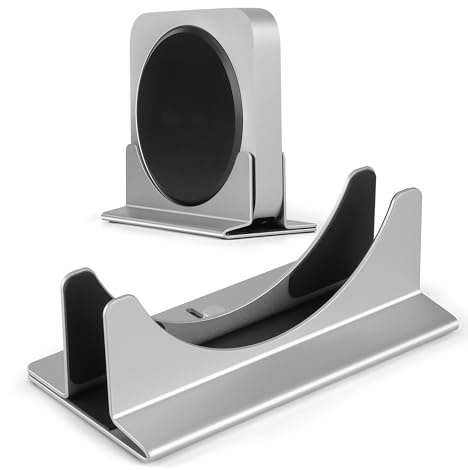 Psitek Mac mini Ständer Aluminium Vertikaler Halterung Schreibtischhalterung, Kompatibel mit Laptop und Mini PC,Verstellbare Schlitzbreite(10-52mm) 2005-2023