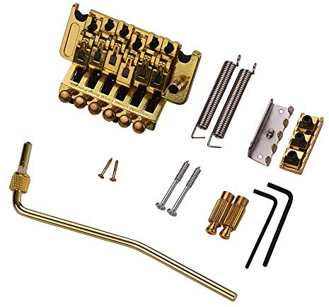 HUIOP Elecrtic Guitar Locking System Dual Tremolo Set Guitar Bridge Silver, Tremolo-system med dubbla lås, vibrato-system
