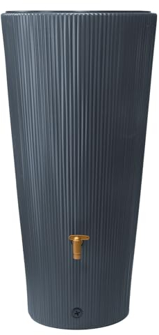4rain Linus 2en1 Récupérateur d’Eau de Pluie 220L Graphite – Cuve décorative Moderne avec bac à Plantes intégré – Réservoir d’Eau Robuste et esthétique pour récupération d’Eau de Pluie au Jardin