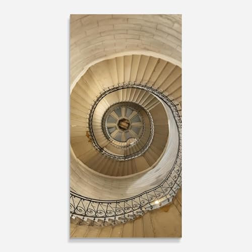 ARTHUB® Glasbild 60x120 cm, 5mm ESG | Moderne Wandbilder aus Glas für Wohnzimmer & Schlafzimmer, Wanddekoration, Wohnkultur, Abstrakte, Cream Down Stairs