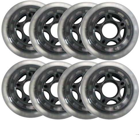 Indoor/Outdoor Rollschuh Räder 8er Pack Inline Rollen 76 mm 80 mm 90 mm 100 mm 110 mm Inline Skate Rollen für den Außenbereich 85A Inline Skate Ersatzrollen mit Lagern (84 mm)