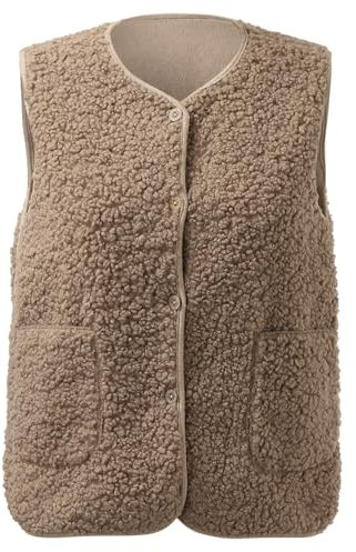nsiaot Warehouse Deals Angebote Teddy Weste Damen Ärmellos Teddyfleece Jacke Fleece Winterweste Winter Warme Fleeceweste Kurz Teddyjacke Plüsch Westen Einfarbig Damenwesten Teddy Fleece Weste Damen