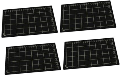 Artibetter 4pezzi Tappetino da Taglio Magnetico in Ferro con Griglia Nera per Lavori Cucito e Progetti Fai da Te per Taglio Preciso e Base Antiscivolo Stabile