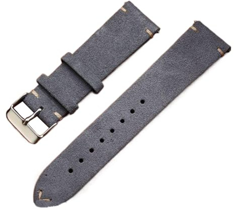 Cijinon snabbfrigörande klockarmband i mocka med handsömnad, 18mm, Läder