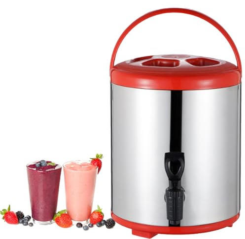 Bouilloire électrique Intelligente à ébullition Rapide, Chauffe-Eau 6 L/8 L/10 L/12 L, Distributeur d'eau Chaude en Acier Inoxydable avec Couvercle et Robinet (Rouge 6 L)
