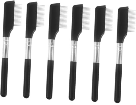 CIYODO 6 Pezzi Pettine per Ciglia in Acciaio Strumento Fine per Separazione e Rimozione Grumi Mascara Pettinino Compatto per e Sopracciglia e Ciglia