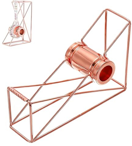 Klebebandabroller, Paketbandabroller für Büro und Bastelarbeiten, Paketband zum Schnellen Schneiden von Klebeband, Büro, Schule, Blumenläden (Roségold 1)