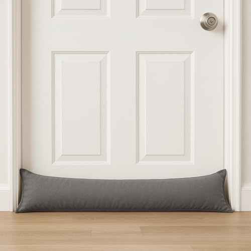 Plain Draught Stopper for Doors & Windows – Draft Excluder & Heat Insulator to Keep Warm, Block Cold Air, Reduce Micro Dust & Save Energy – Door Window Energy Saver (Grey)