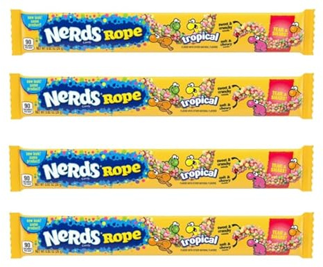 Tropical Rope 26g – 4er Pack – Amerikanische Süßigkeit, Original USA Candy