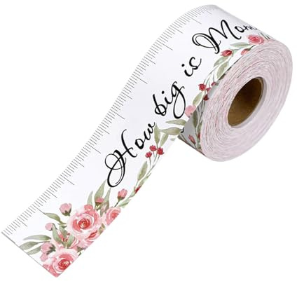 Oshhni Juegos para Shower, Juego de adivinanzas sobre el tamaño de Barriga de mamá, Cinta métrica Divertida para Regalos de Fiesta, Suministros para
