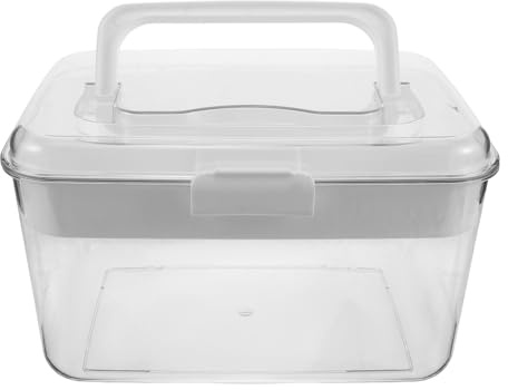 Alipis Boîte à Pharmacie Portable Transparente avec Poignée Rangement de Remède en Plastique Léger Trousse d'urgence Familiale Compacte pour Organisation et Accès Rapide aux Pilules