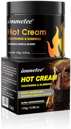 immetee Anti-cellulite tenace, Crème Anti-Cellulite, Crème Chaude, massage de cellulite, Tendre les muscles, Réduit efficace la graisse de la taille et des hanches, crème chaude,170g