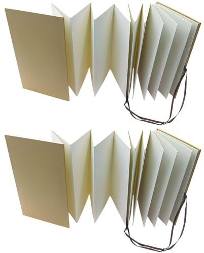 2 st A5 skissbok, dragspelsstil, 38 sidor dubbelsidig, vikbar konstnärsjournal för akvarell, ritning, stämplar, kreativa inspelningar, konstprojekt, scrapbooking