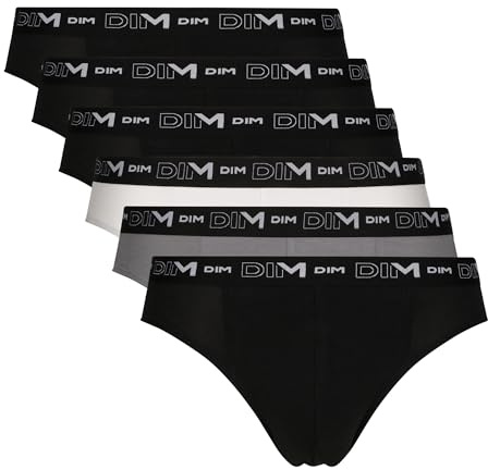 DIM Slip Homme Lot de 6 | Coton Stretch Confort | Maintien Quotidien | sans Étiquette