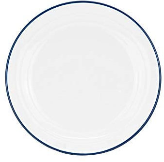 Nicola Spring Farmhouse Side Plates 6 Inch (16cm) - Set of 6 White Porcelain Rustic Country Cottage Kitchen Tableware with Rolled Rims & Embossed Rings