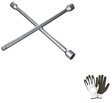 Clé en Croix pour boulons, diamètre 19 mm, clé à Croix pour dévisser Les boulons, avec diamètre de 17,19,21 et 23 mm, pour Changement de Vitesse et pneus de Voiture Universel