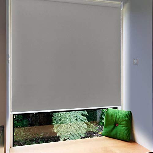 HENGMEI Außenrollo Senkrechtmarkise Balkon Rollo Außen Sonnenschutzrollo für Terrasse 140x140cm Grau