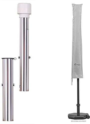 Schneider Bodenhülse für Sonnenschirme & Schutzhülle für Sonnenschirme, Silbergrau, bis ca. 400 cm Ø