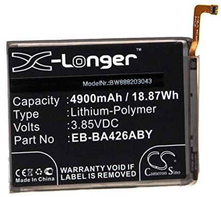 vhbw Akku kompatibel mit Samsung Galaxy A426, A72, A72 2021, A725, A72 5G Handy Smartphone Telefon (4900mAh, 3,85V, Li-Polymer)