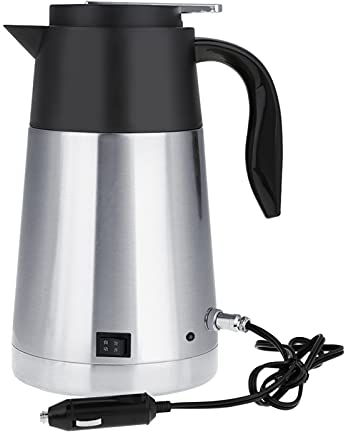 Auto Elektrischer Topf, 12V/24V 1300ml Edelstahl Auto LKW Reise Wasserkocher Topf Heizung Wasser Tasse(24V)