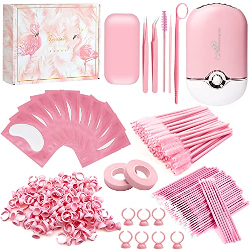 Wimpernverlängerung Set Wimpernverlängerung Zubehör Wimpern Föhn Wimpernbürste Pinzette Wimpernkamm Klebeband Spiegel Augenpads für Wimpernverlängerung Wimpernkleber Benutzt für Wimpern Extensions