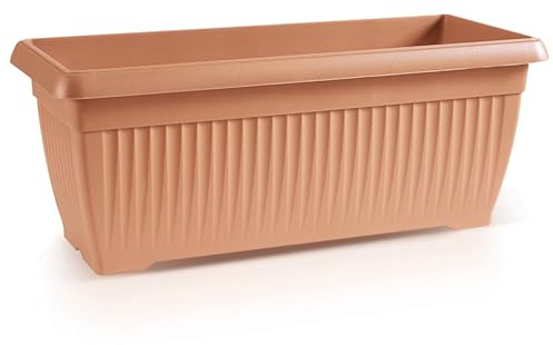 Utomhus kruka Planteringskruka Blommor TERRA H23,8 utomhus Rektangulär Lång Terrakotta 18 liter 60x25,7x23,8 cm design Klassisk balkong plast
