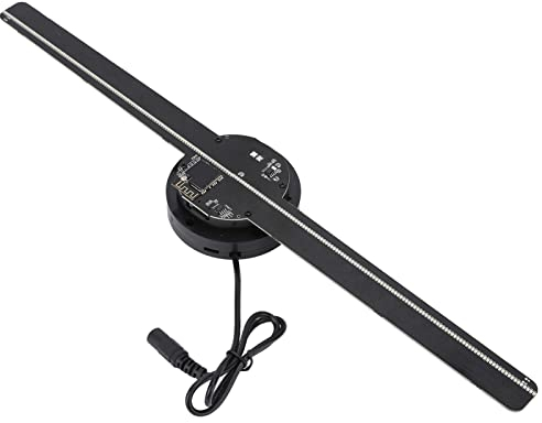 Ventilateur D'hologramme 3D, Projecteur WiFi à Projection Holographique avec 224 Perles Lumineuses LED 42 Cm Lecteur de Publicité 3D, pour les Panneaux Publicitaires de Barre de Fête de Magasin(EU)