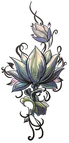 JSHEN 7 Blätter Temporäre Tätowierungen Arm Tattoo Brust Schulter Tattoo Frauen Festival Accessoires Körper Beine Blume Sanduhr Meerjungfrau 11,4x21cm Wasserdicht Gefälschte Tätowierung Aufkleber