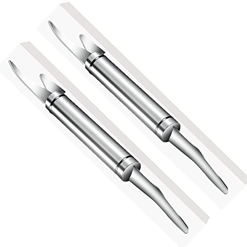 2Pcs Shrimp Deveiner Tool and Peeler, Toadfish Shrimp Cleaner, 5 in 1 Multifunctional Shrimp Peeler and Deveiner Tool, Oyster Shucking Knife, Ergonomic Non-Slip Grip, Kitchen Essential, 9in