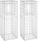 Poteaux à panier de gabion 2 pcs 50x50x140 cm Fer
