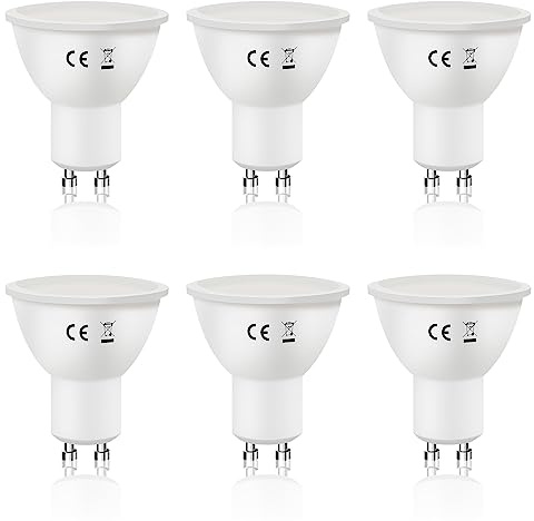 Kowanie GU10 LED Kaltweiss 6W Leuchtmittel Lampe Ersetzt 60W Glühbirne 5000K Energiesparlampe Abstrahlwinkel 110° Spot Nicht Dimmbar Reflektor Birne Glühlampen Strahler Spot LED GU10 6 pack