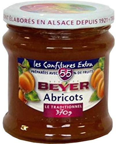 BEYER Confiture Abricot - Douceur fruitée pour le petit-déjeuner - Pot de 370g - Idéal pour tartiner et accompagner vos plats sucrés. - Lot De 4 - Vendu Par Lot