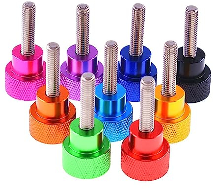 5 Stück Unc 1/4-20 Aluminiumlegierungsschraube, bunte Rändelschraube, Flachkopf, gerändelter Griffknopf, Stufenschrauben, Königsblau