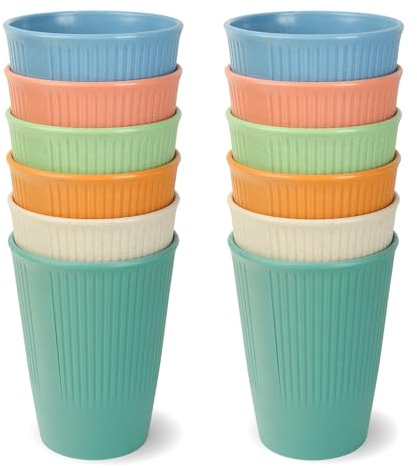 Schramm® Mehrweg Becher 350 ml pastellfarbig wählbar 6, 12 oder 24 Stück wiederverwendbar Kunststoff Mehrwegtrinkbecher Trinkbecher für Kinder