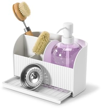 Umbra Sling Sink Caddy and Soap Pump, White