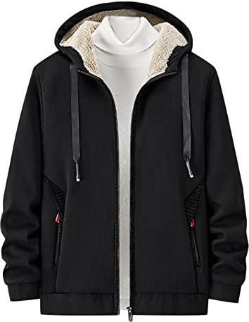 Fleecejacke Herren 6XL: Leicht Warm Schurwolle Lang Wolljacke Fleecepullover Herbst Modern Oversized Winter Wintermantel Fleecejacke Outdoor Original 4XL mit Kapuze Übergangsjacke Winterjacke