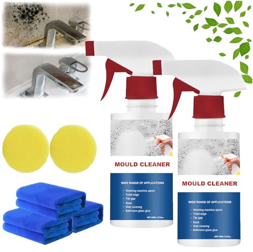 Espuma de limpieza antimoho, spray para eliminar moho, limpiador de baño removedor de moho y moho, spray de eliminación de moho, spray de espuma para eliminar moho en el hogar (2 unidades)