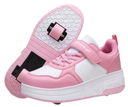 ENEN Scarpe con Ruote 2 in 1 per Ragazzi e Ragazze - Scarpe da Ginnastica All'aperto per Bambini con 2 Ruote