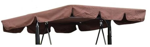 Wuyangcun Swing Chair Canopy Replacement 3 Seater Garden Swing Seat Canopy Cover Waterproof Windproof Heavy Duty Rip Proof Garden Hammock Top Cover Outdoor Garden Furniture Covers (Brown)