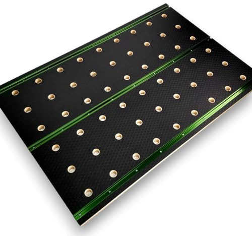 Arbeitsplatte Tischler 915 x 610 mm mit 20 mm Löchern und T-Track-Profilen, laminierte rutschfeste Oberfläche