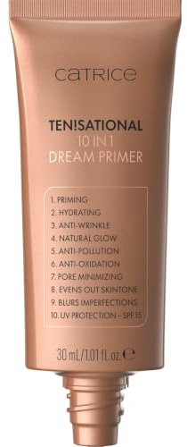 Catrice Ten!sational 10 i 1 Multitalent Primer Nr. 020 anti-aging (30ml) | Återfuktande, Porförfinande, Anti-aging, Utjämnande, Skyddande, Priming, Primer